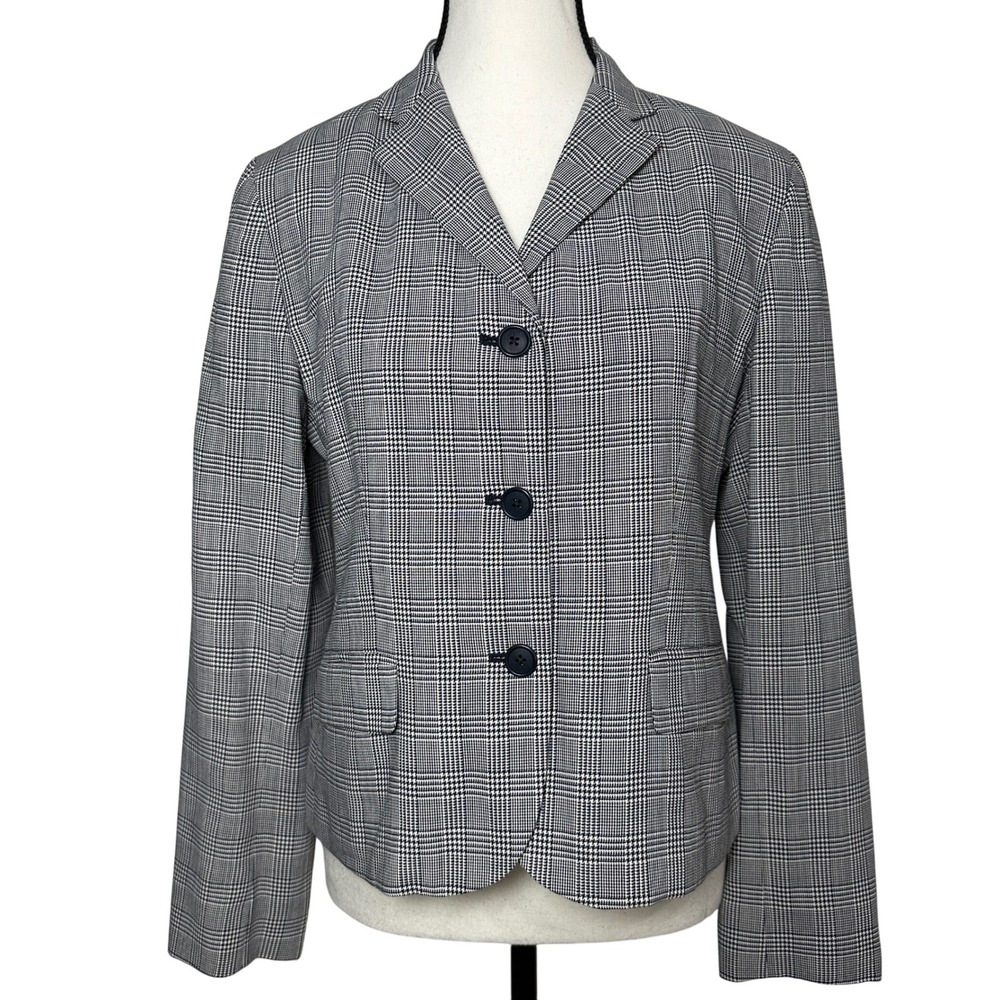 Lauren‎ Ralph Lauren Womens Plaid Houndstooth Blazer Jacket 6P Classic Timeless